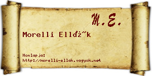 Morelli Ellák névjegykártya